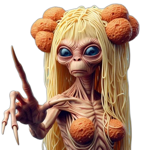 creature, hair, concept art, 3d render transparent PNG cut-out