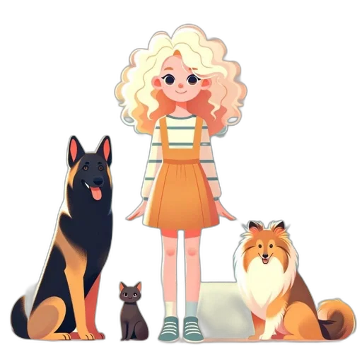 dress, animal, staff, creature transparent PNG cut-out