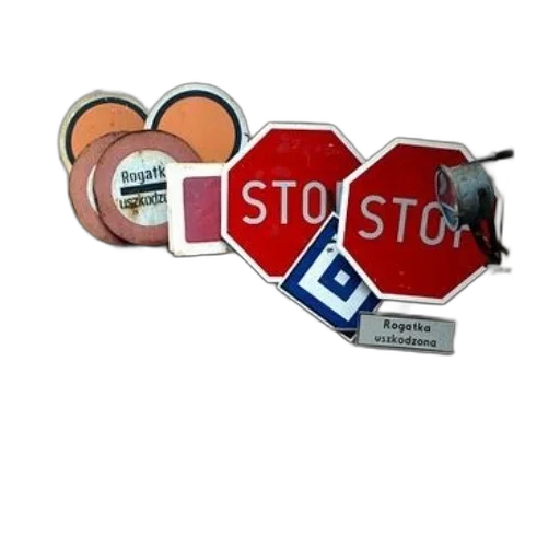 3d render, collection, traffic, signs transparent PNG cut-out