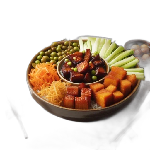 food, earth tones, vibrant, chinese transparent PNG cut-out