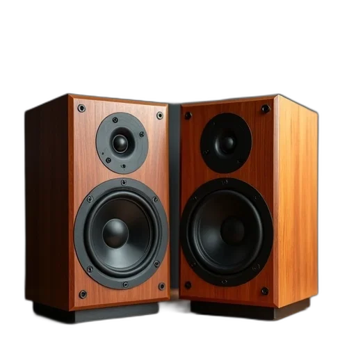 anker, wooden, speakers transparent PNG cut-out