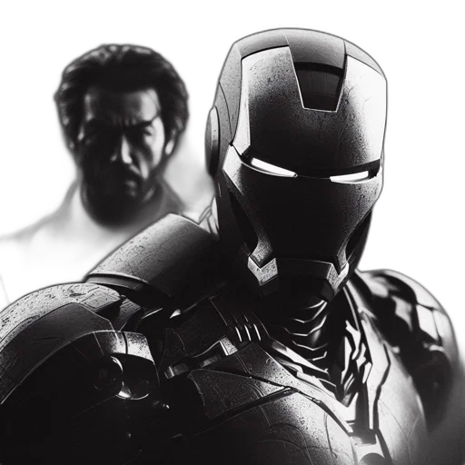 comic book art, concept art, 3d render, iron transparent PNG cut-out