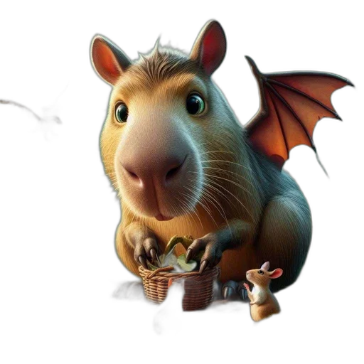 dragon, animal, creature, staff transparent PNG cut-out