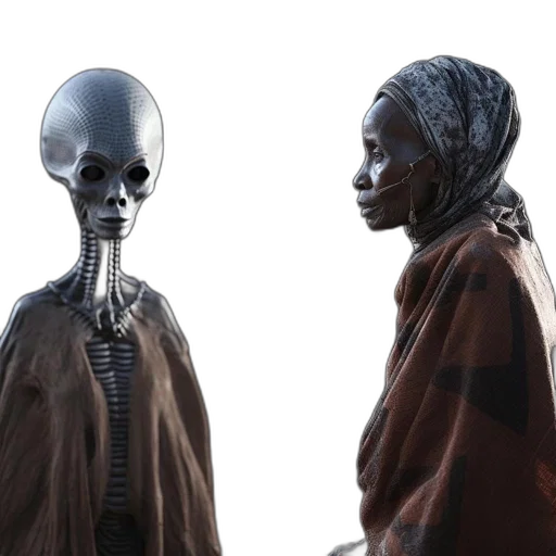 concept art, 3d render, outer space, elderly transparent PNG cut-out