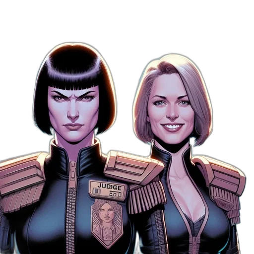 comic book art, concept art, cartoon, two transparent PNG cut-out