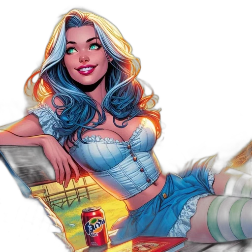 dress, comic book art, concept art, cartoon transparent PNG cut-out
