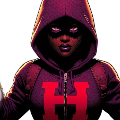 comic book art, figure, hooded, jacket transparent PNG cut-out
