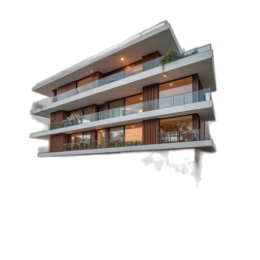 building, 3d render, photorealistic, concept art transparent PNG cut-out