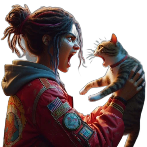 animal, concept art, cyberpunk, comic book art transparent PNG cut-out