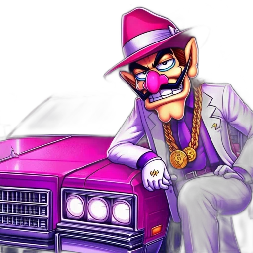 car, concept art, vaporwave, cartoon transparent PNG cut-out