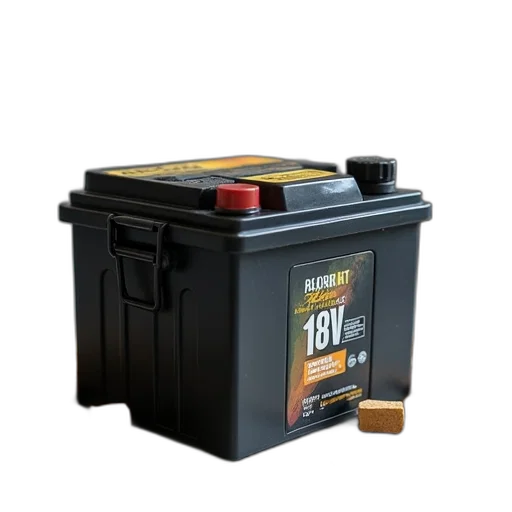 3d render, battery, 12v, 18ah transparent PNG cut-out