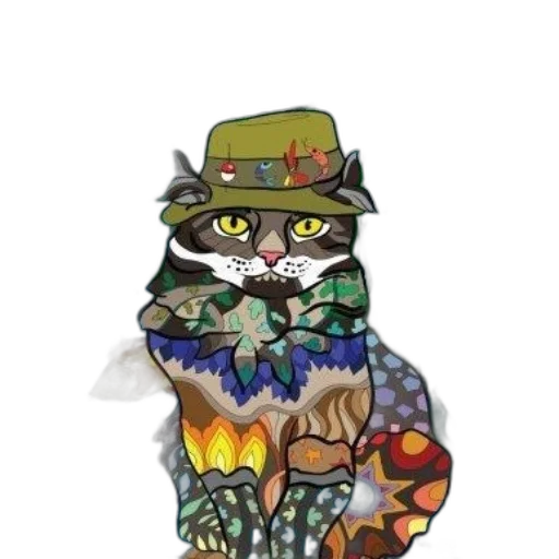 hat, staff, jacket, animal transparent PNG cut-out