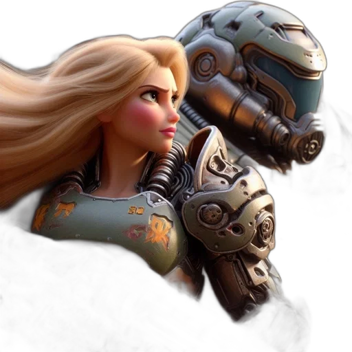 robot, face, weapon, concept art transparent PNG cut-out
