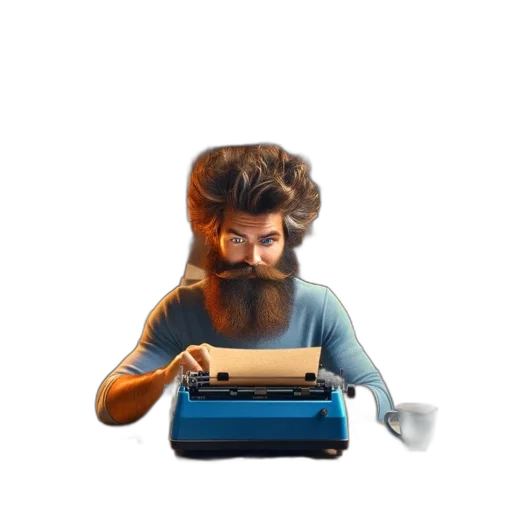 hair, face, robot, staff transparent PNG cut-out