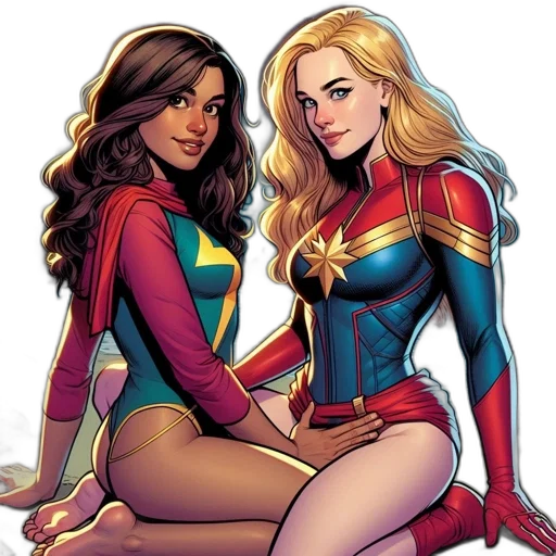 comic book art, concept art, cartoon, two transparent PNG cut-out