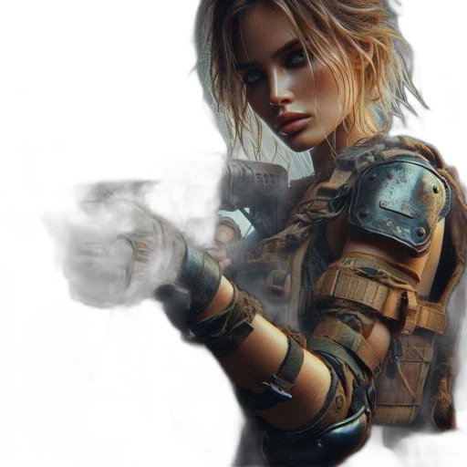 weapon, jacket, concept art, photorealistic transparent PNG cut-out