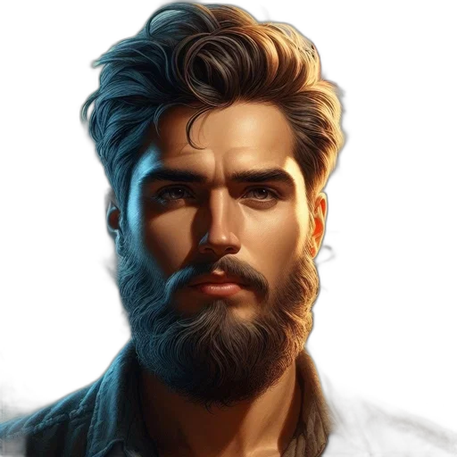 face, hair, photorealistic, concept art transparent PNG cut-out