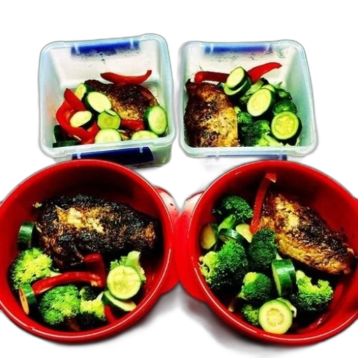 food, two, red, bowls transparent PNG cut-out