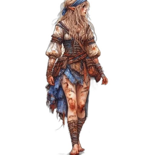 dress, staff, sword, concept art transparent PNG cut-out