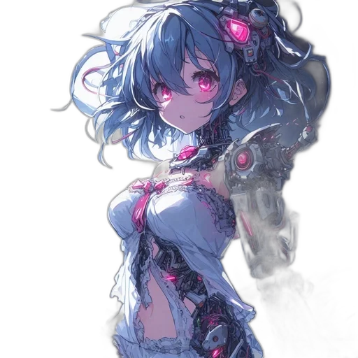 dress, robot, weapon, flower transparent PNG cut-out