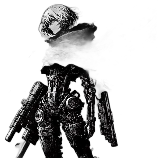 weapon, robot, jacket, mask transparent PNG cut-out