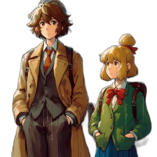 jacket, staff, concept art, pixel art transparent PNG cut-out