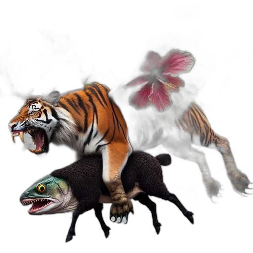 animal, creature, dragon, flower transparent PNG cut-out