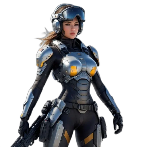robot, concept art, 3d render, cyberpunk transparent PNG cut-out