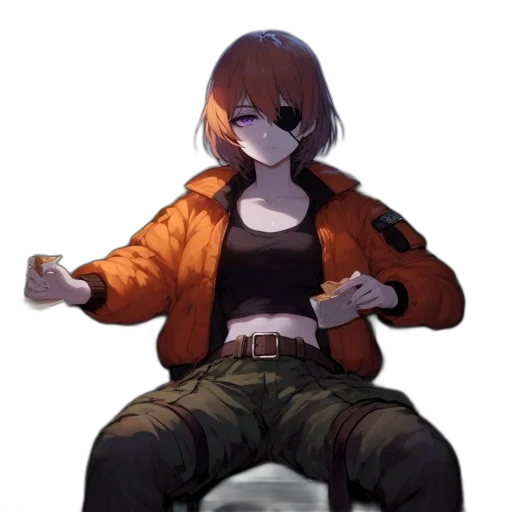 jacket, staff, weapon, creature transparent PNG cut-out