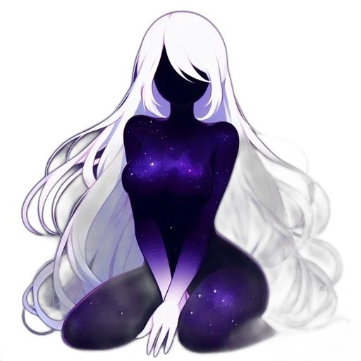 dress, creature, crown, hair transparent PNG cut-out