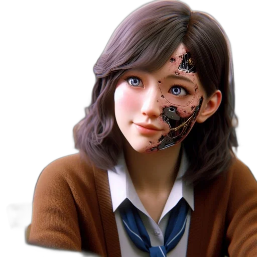 robot, face, mask, creature transparent PNG cut-out