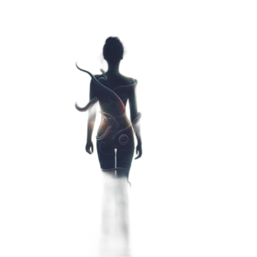 robot, dress, creature, staff transparent PNG cut-out