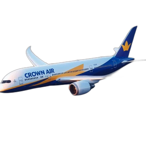 crown, photorealistic, airplane, named transparent PNG cut-out