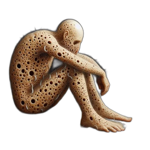 jewelry, concept art, sponge-textured, humanoid transparent PNG cut-out