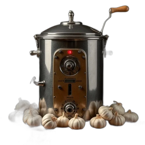 food, robot, garlic, roasting transparent PNG cut-out