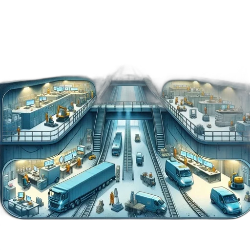 concept art, city street, expansive, underground transparent PNG cut-out