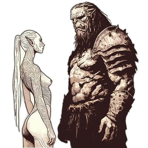 creature, dress, comic book art, concept art transparent PNG cut-out