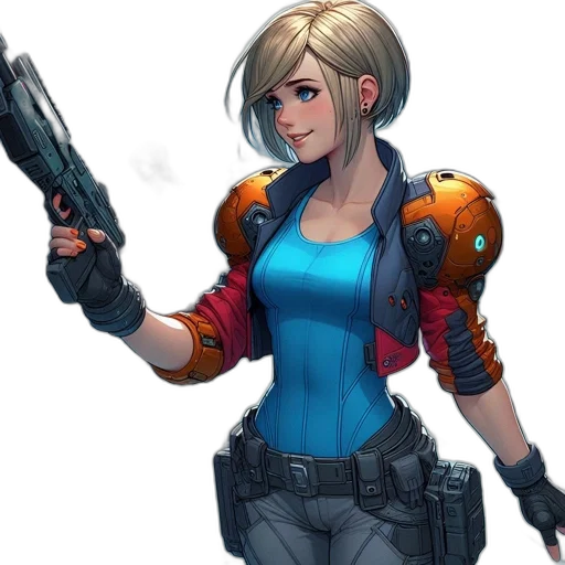 weapon, jacket, concept art, cyberpunk transparent PNG cut-out