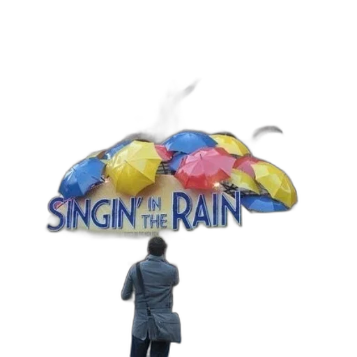umbrella, rain, man, stands transparent PNG cut-out