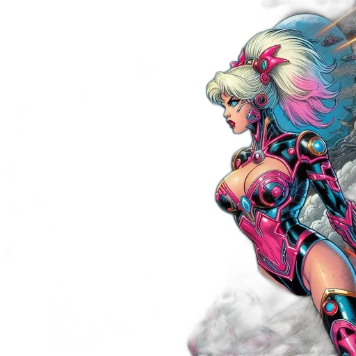 comic book art, concept art, fantasy art, cyberpunk transparent PNG cut-out
