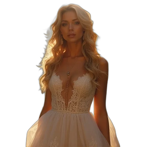 dress, jewelry, crown, photorealistic transparent PNG cut-out