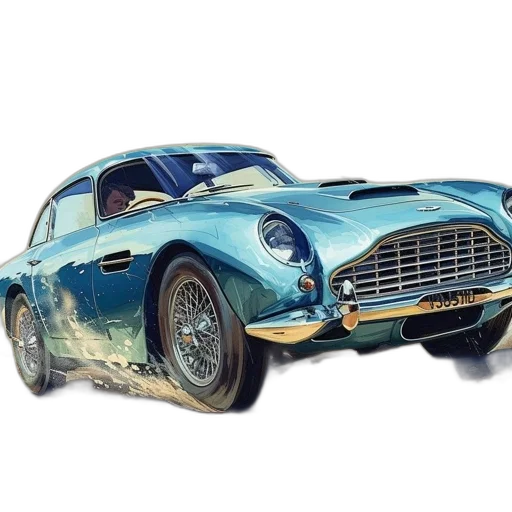 car, photorealistic, oil painting, 3d render transparent PNG cut-out