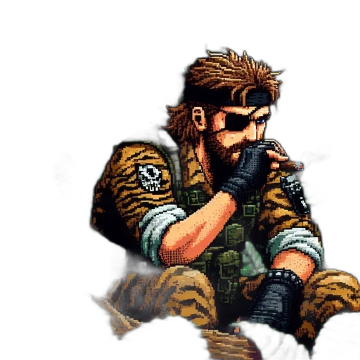 jacket, weapon, pixel art, concept art transparent PNG cut-out