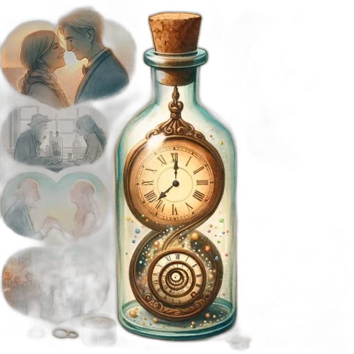 bottle, jewelry, concept art, photorealistic transparent PNG cut-out