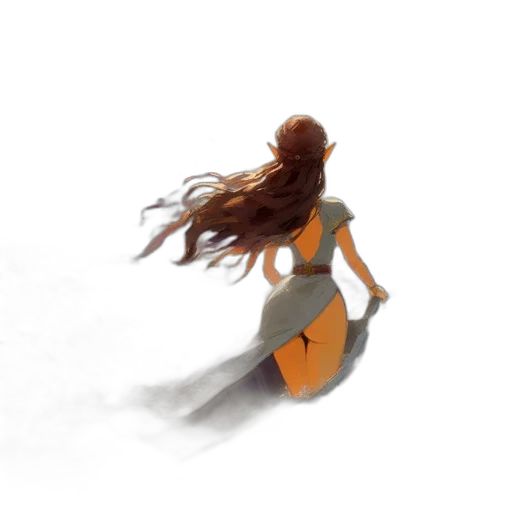 dress, hair, concept art, watercolor transparent PNG cut-out