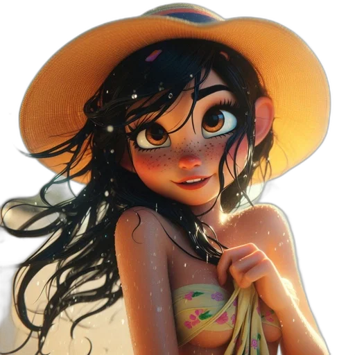 hat, dress, jewelry, face transparent PNG cut-out