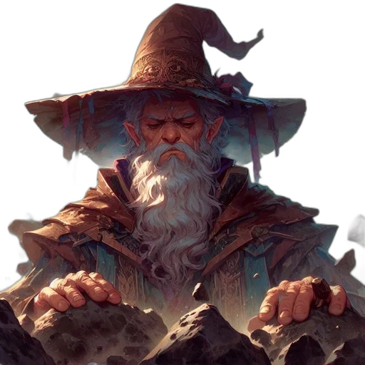 face, staff, hat, dragon transparent PNG cut-out