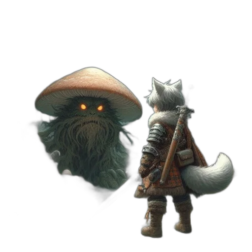 hat, staff, creature, animal transparent PNG cut-out