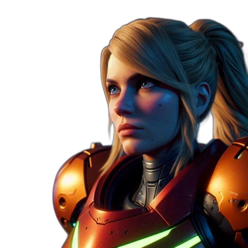 robot, face, concept art, 3d render transparent PNG cut-out