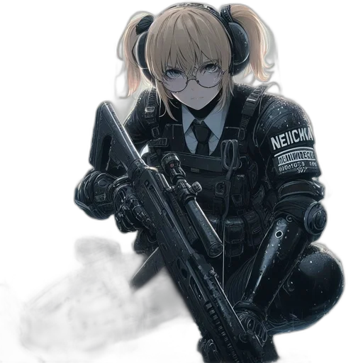 weapon, staff, jacket, robot transparent PNG cut-out